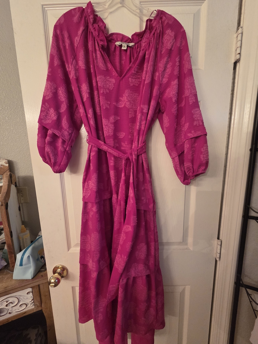 The Pioneer Woman Fuchsia Pink Floral Tiered Maxi Dress